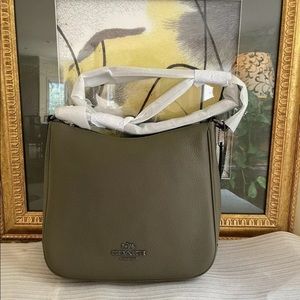 NWT Coach Ellie Pebble Leather File Bag In Kelp